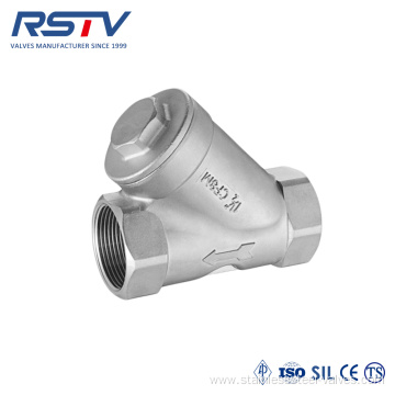 Stainless Steel Y type Threaded Check Valve